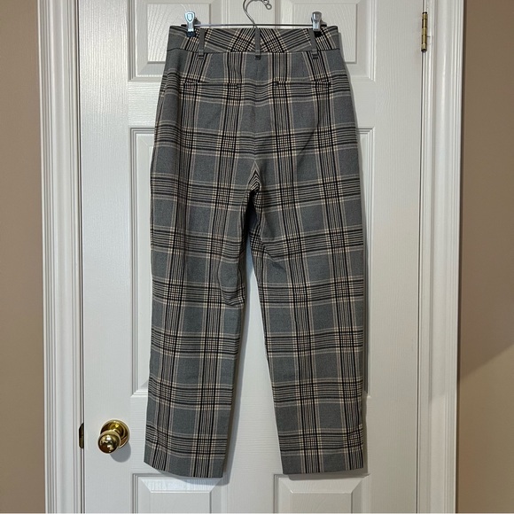 Aritzia Wilfred High-Waisted Tie Front Jallade Trouser Pants Check Plaid - Sz 6 - Picture 7 of 16